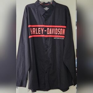 Harley Davidson Long Sleeve Button Down Shirt - Mens 3XL